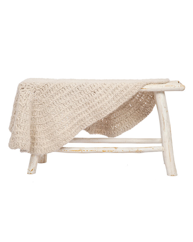 100% Baby Alpaca Mini Blanket - 115 cm - Luxury, Pure & Sustainable - Beige