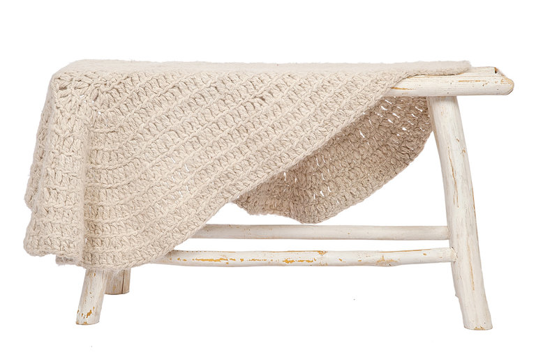 100% Baby Alpaca Mini Blanket - 115 cm - Luxury, Pure & Sustainable - Beige