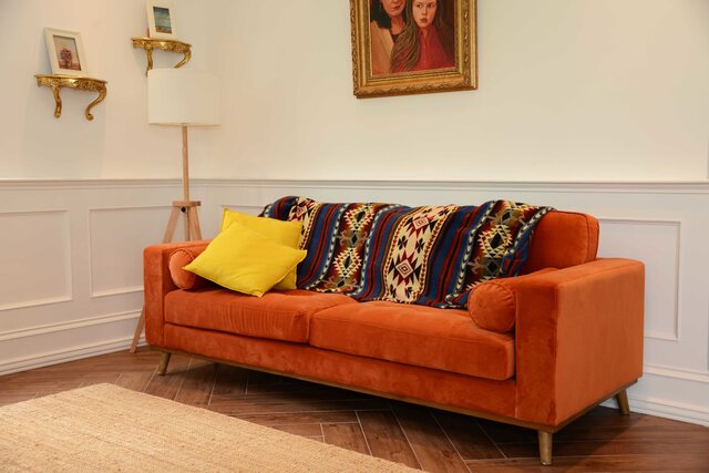 EcuaFina Throw for sofa - Alpaca Wool Native Blanket - Warm Bedspread - Boho Decoration - Cotopaxi - Mix