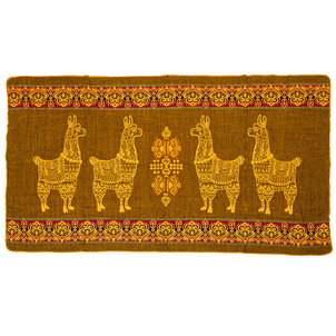EcuaFina Mini Alpaca native blanket - Double-sided prints - Modern Home Accessories - FairTrade & Authentic - Yellow