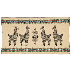 EcuaFina Mini couverture native en laine d'alpaga - Modèle alpaga - Bleu