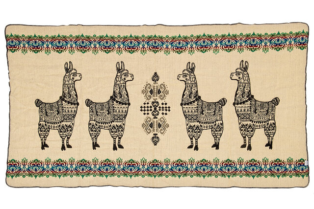 EcuaFina Mini Alpaca native blanket - Alpaca model - Blue
