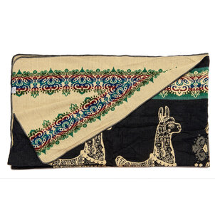 EcuaFina Mini couverture native en laine d'alpaga - Alpaga Bleu