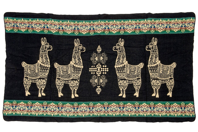 EcuaFina Mini Alpaca native blanket - Alpaca model - Blue