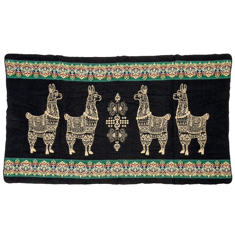 EcuaFina Mini Alpaka native Decke - Alpaka-Modell - Blau