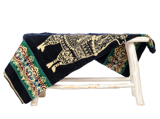 EcuaFina Mini Alpaka native Decke - Alpaka-Modell - Blau