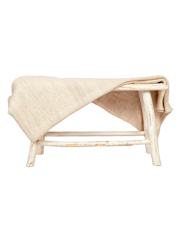 Couverture en laine de bébé alpaga - 230cm x 160cm - Beige - Luxueuse & durable - Faite main en Equateur