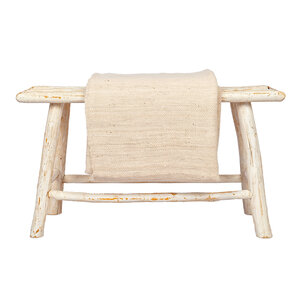 Baby Alpaka Decke - 230cm x 160cm - Beige - 50% Baby Alpaka & 50% Baumwolle - Handgefertigt in Ecuador