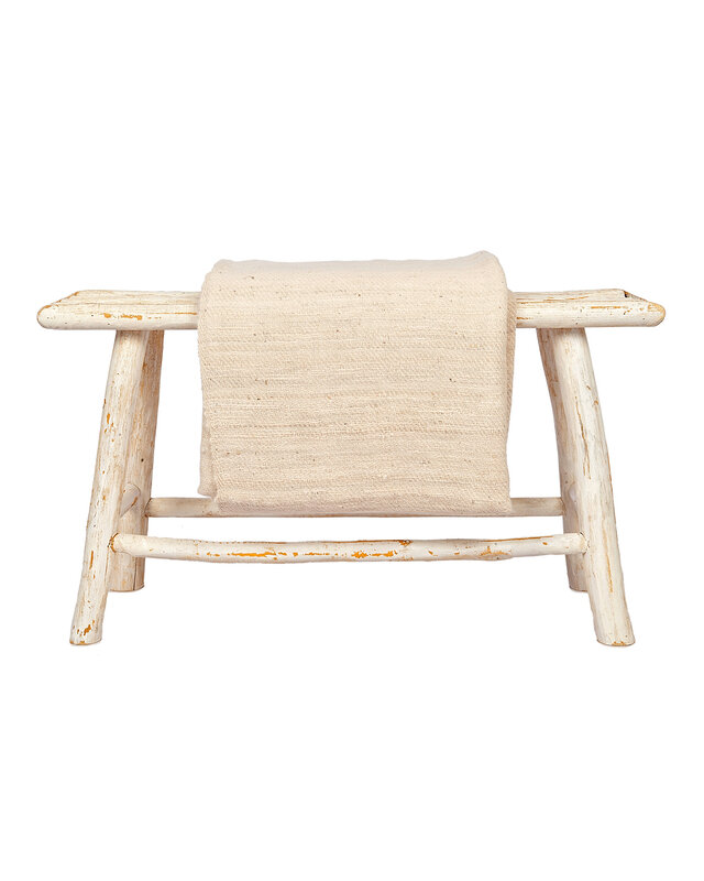 Couverture en laine de bébé alpaga - 230cm x 160cm - Beige - Luxueuse & durable - Faite main en Equateur