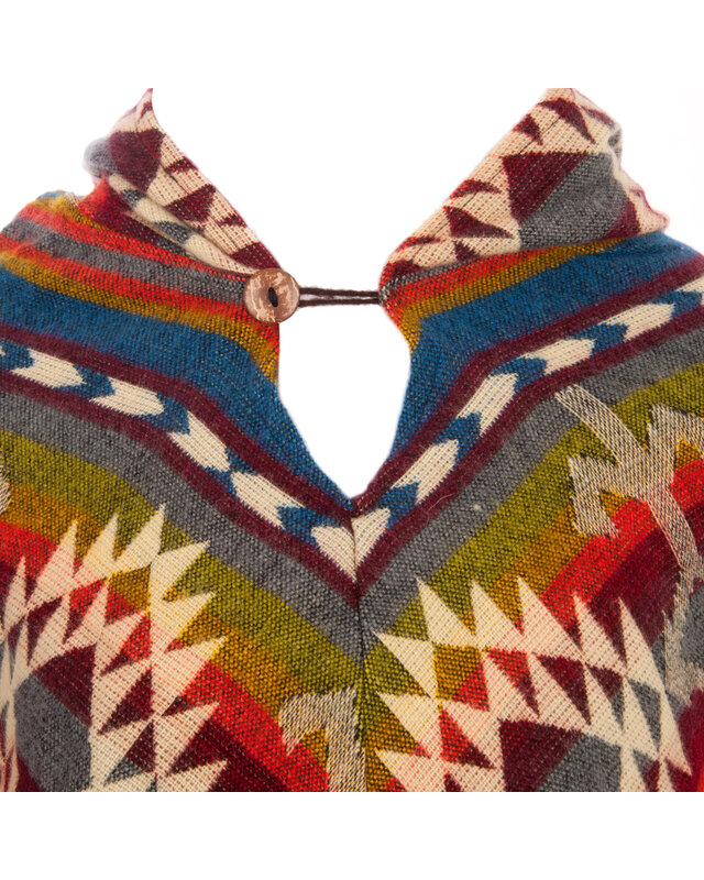 EcuaFina Poncho Dreieck Blau