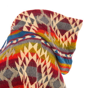 EcuaFina Poncho en Alpaga Triangle Bleu