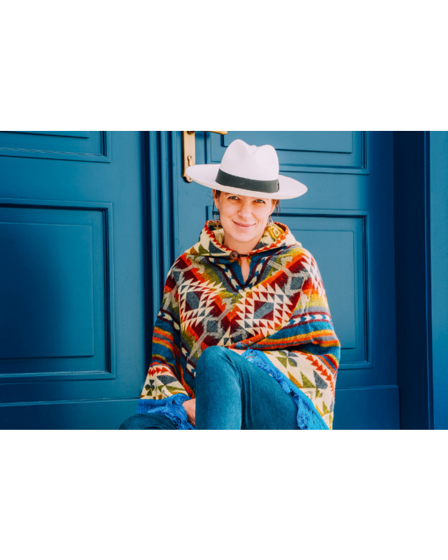 EcuaFina Poncho Dreieck Blau