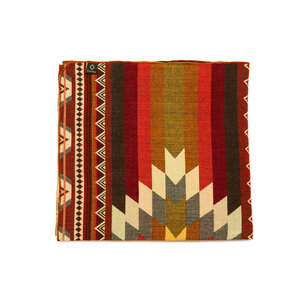 EcuaFina Alpaca Native Decke - Doppelseitige gewebt – Einheimisches Design – FairTrade & authentisch - Antisana - Orange