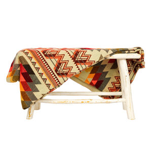 EcuaFina Alpaca Native Decke - Doppelseitige gewebt – Einheimisches Design – FairTrade & authentisch - Antisana - Orange