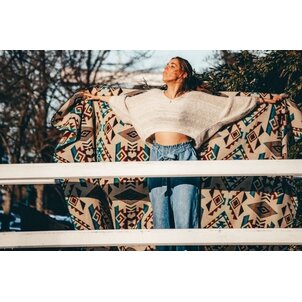 EcuaFina Alpaca Native Blanket - Chimborazo - Multicolor - Sustainable - Interior