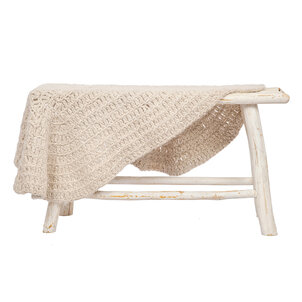 Mini couverture 100% en laine de bébé alpaga - 115 cm - Luxueuse et durable - Beige