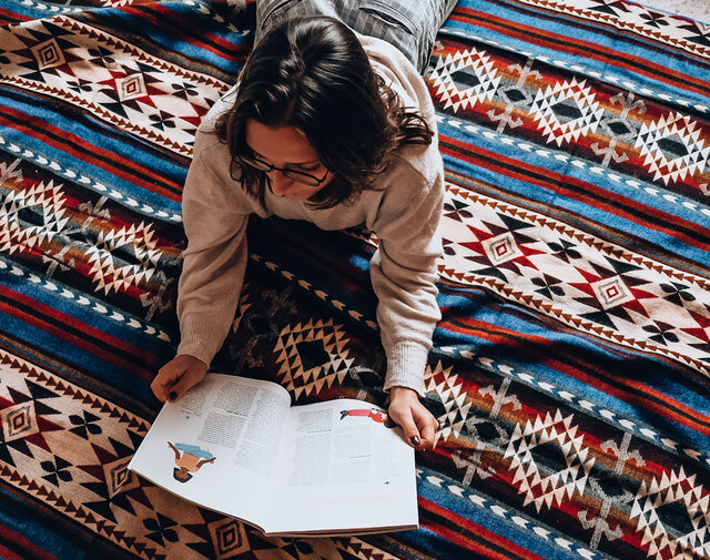 EcuaFina Throw for sofa - Alpaca Wool Native Blanket - Warm Bedspread - Boho Decoration - Cotopaxi - Mix