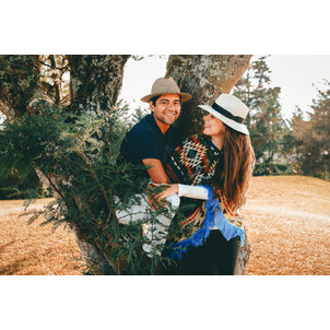 EcuaFina Poncho Dreieck Blau