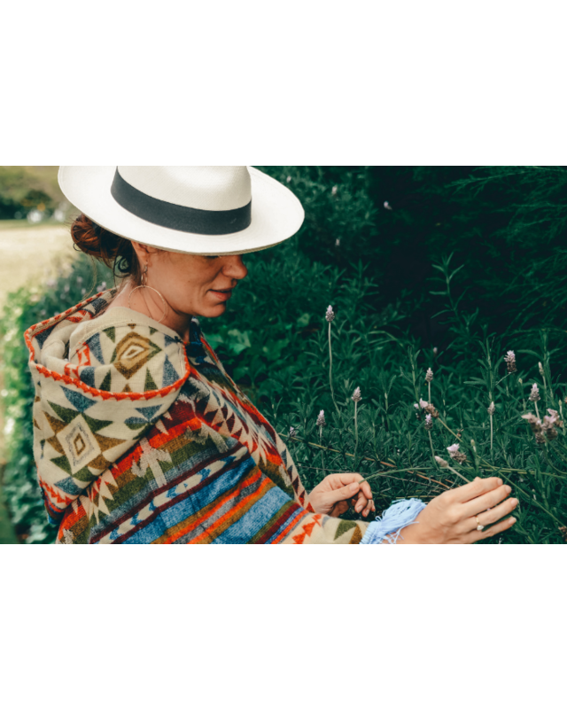 EcuaFina Poncho Dreieck Blau