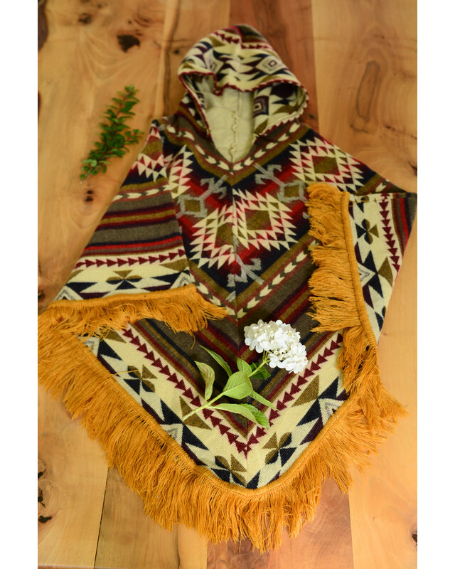 EcuaFina Poncho triangulaire jaune