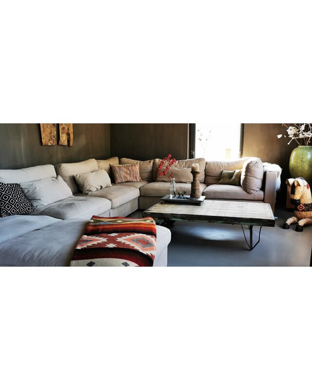 EcuaFina Mini Alpaca Native Decke - Doppelseitige Drucke – niederländisches/einheimisches Design – FairTrade & authentisch - Quilotoa - Rot