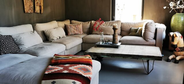 EcuaFina Mini Alpaca native blanket - Double-sided prints - Dutch/Native Design - FairTrade & Authentic - Quilotoa - Red