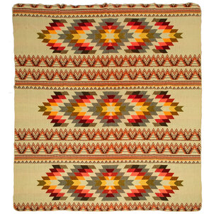 EcuaFina Couverture indigène en alpaga - Réversible - Design natif  - Fairtrade & Authenticité - Antisana - Orange