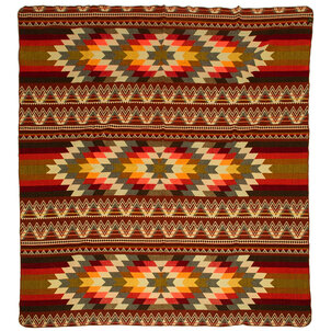 EcuaFina Alpaca native blanket - Double-sided wovens - Native Design - FairTrade & Authentic - Antisana - Orange