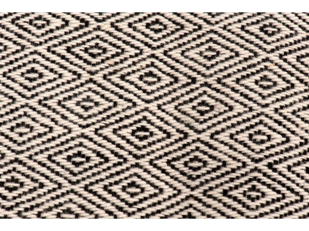 EcuaFina Wool Rug Aztec - Southwestern - Ethnic Design - Black and White diamond design - Small rug