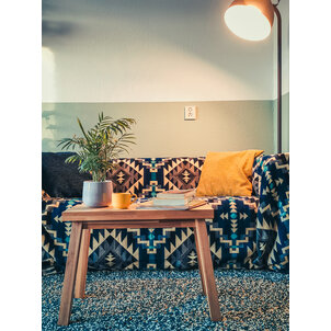 EcuaFina Alpaca Native Decke -Chimborazo Blau Schwarz