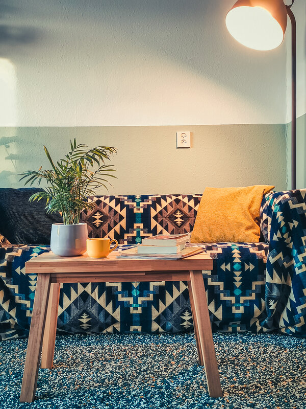 EcuaFina Alpaca Native Blanket - Double-sided prints - Dutch/Native Design - FairTrade & Authentic - Chimborazo - Black