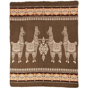 EcuaFina Alpaca Blanket Alpaca Motif Brown