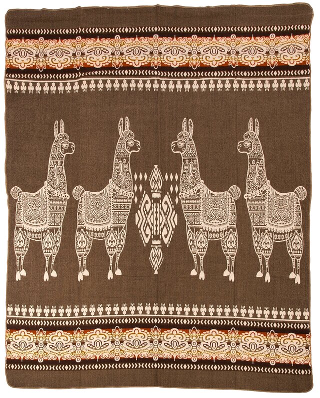 EcuaFina Alpaca native blanket - Alpaca - Brown