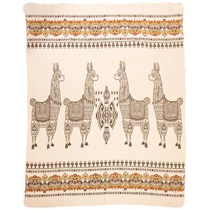 EcuaFina Alpaca Blanket Alpaca Motif Brown