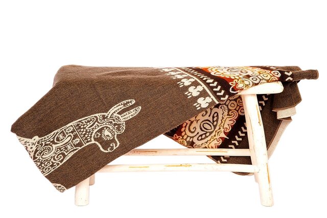 EcuaFina Alpaca native blanket - Alpaca - Brown