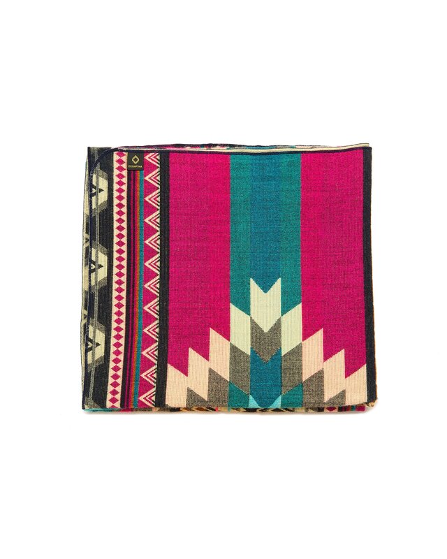 EcuaFina Alpaca Native Decke - Doppelseitige Gewebt– Einheimisches Design – FairTrade & authentisch - Antisana - Rosa