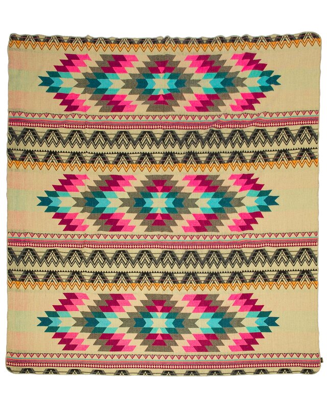 EcuaFina Alpaca Native Decke - Doppelseitige Gewebt– Einheimisches Design – FairTrade & authentisch - Antisana - Rosa