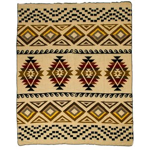 EcuaFina Alpaca native deken - Western design - XL Native Plaid - Azteek - Cayambe - Donkergroen