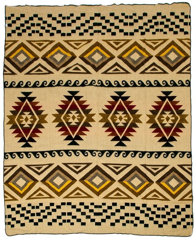 EcuaFina Alpaca native deken - Western design - XL Native Plaid - Azteek - Cayambe - Donkergroen