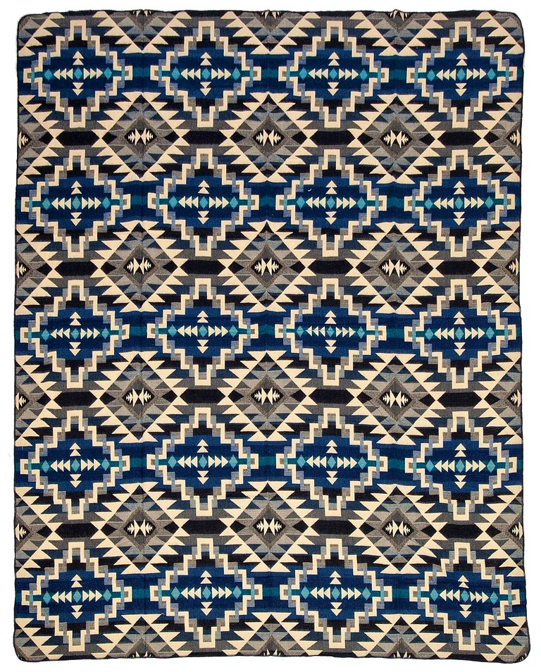 EcuaFina Alpaca Native Deken - Dubbelzijdige prints - Dutch/Native Design - FairTrade & Authentiek - Chimborazo -Zwart