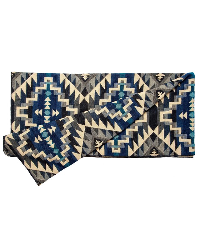 EcuaFina Couverture equatorienne en Alpaga - Réversible - Design natif/néerlandais- FairTrade & Authenticité - Chimborazo Noir