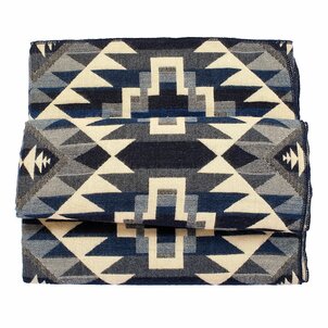 EcuaFina Plaid en Alpaga Chimborazo Bleu Noir
