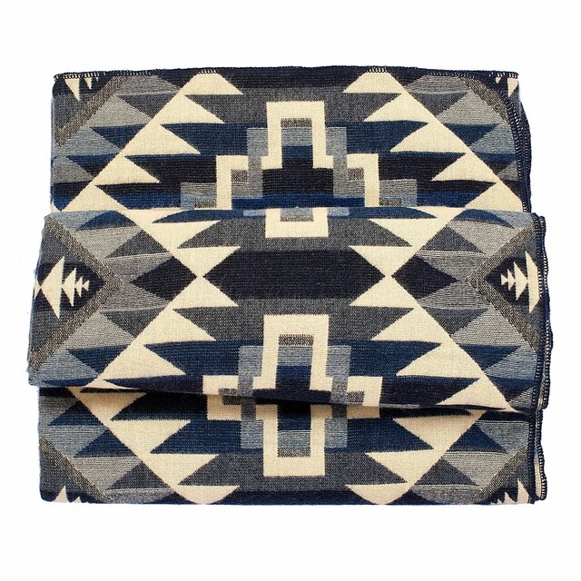 EcuaFina Alpaca Native Blanket - Double-sided prints - Dutch/Native Design - FairTrade & Authentic - Chimborazo - Black