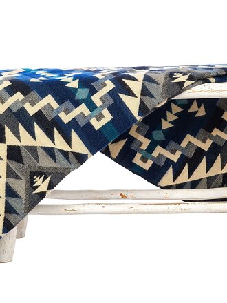 EcuaFina Alpaca Native Deken - Chimborazo Blauw Zwart EcuaFina Alpaca Native Deken - Chimborazo Blauw Zwart