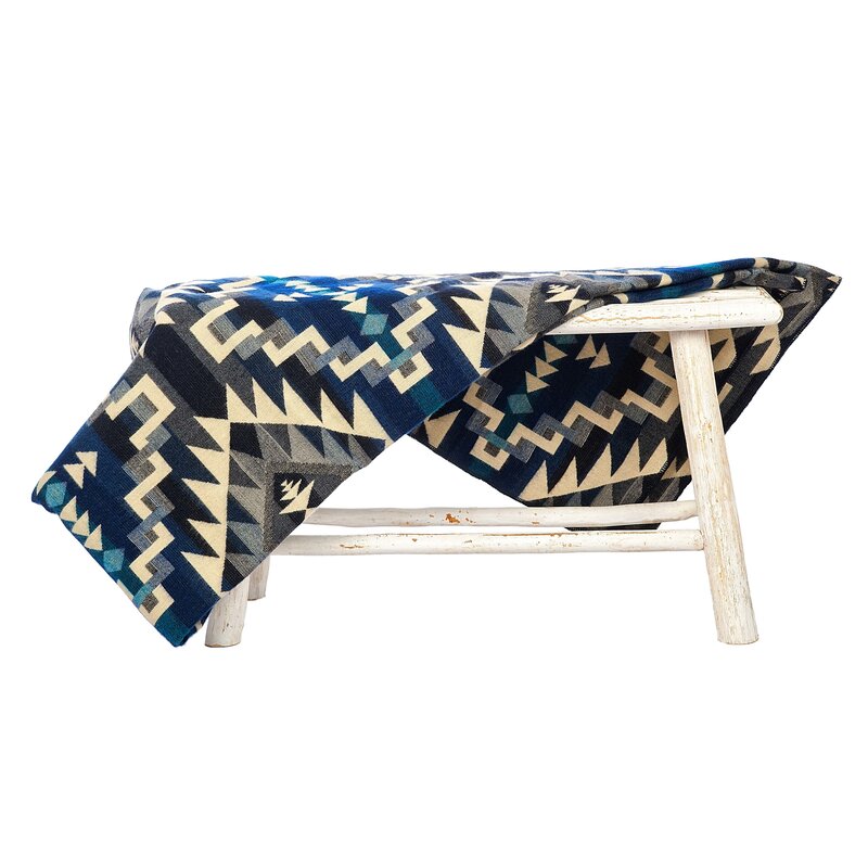 EcuaFina Alpaca Native Blanket -  Chimborazo Blue Black