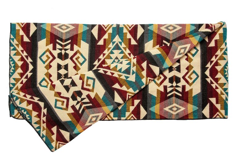EcuaFina Couverture native en alpaga - Chimborazo - Multicolore - Design néerlandais - Durabilité - Intérieur