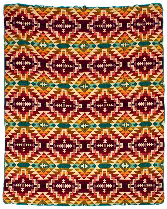 EcuaFina Couverture native en alpaga - Réversible - Design natif - FairTrade & Authenticité- Chimborazo Rose