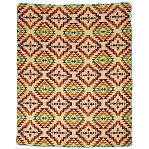 EcuaFina Alpaca Native Decke - Doppelseitige Druck - einheimisches Design – FairTrade & authentisch - Chimborazo - Rosa