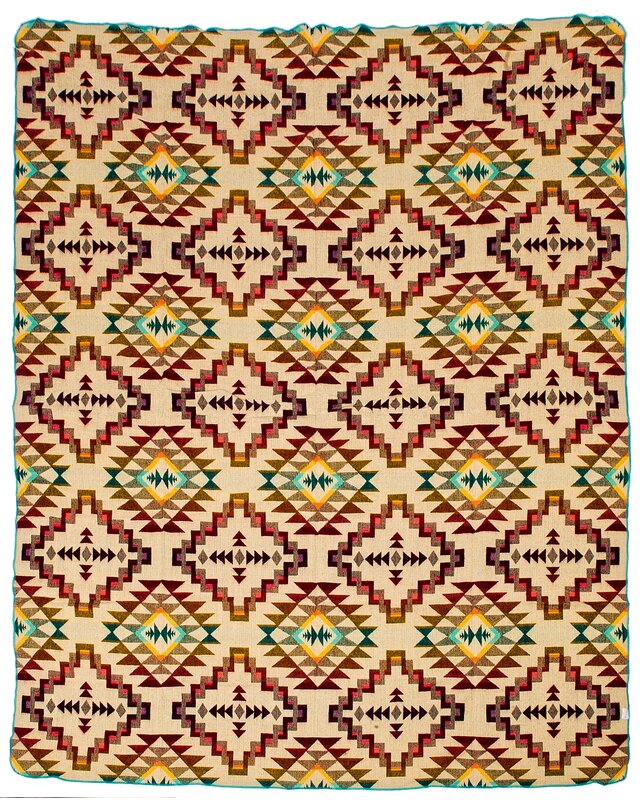 EcuaFina Alpaca Native Decke - Doppelseitige Druck - einheimisches Design – FairTrade & authentisch - Chimborazo - Rosa