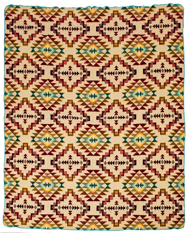 EcuaFina Alpaca Native Decke - Doppelseitige Drucke – niederländisches/einheimisches Design – FairTrade & authentisch - Chimborazo - Rosa